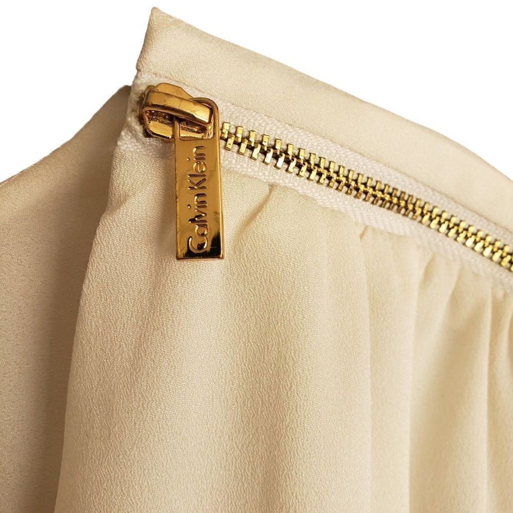 Calvin Klein Women's Dressy Blouse White Drape Top Wrap Long Sleeve XS NWOT - Picture 8 of 9